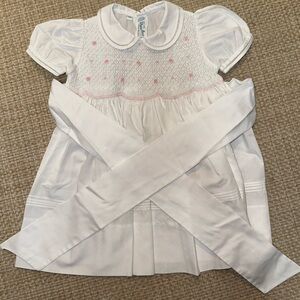 Feltman Bros Smocked Rosebud Dress White - 12M